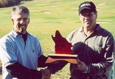 Steve presents Al Coulas with the first annual "Wolf Pack" trophy