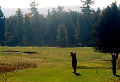 Teeing off on number 8 at Wolf Ridge